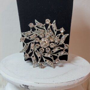 Vintage Rhinestone Brooch - Flower - Pinwheel - Snowflake